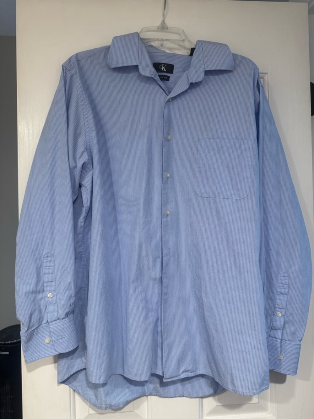 Calvin Klein Light Blue Micro-Stripe Men's Dress Shirt